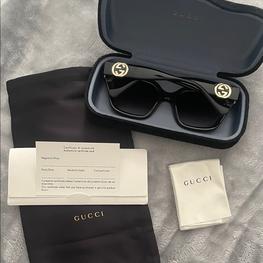 Gucci Black and Gold Sunglasses NEW